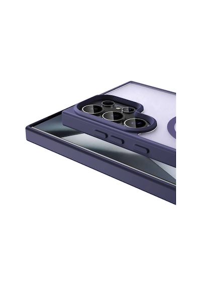 Noktaks - Galaxy Uyumlu S24 Ultra Uyumlu - Kılıf Magsafe Şarj Özellikli Mat Arka Yüzey Sio Kapak - Lacivert - T32380 Lacivert