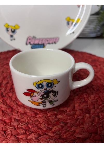 7 Parça Power Puff Girl Model Çocuk Bebek Yemek Takımı Beslenme Seti Çok Renkli
