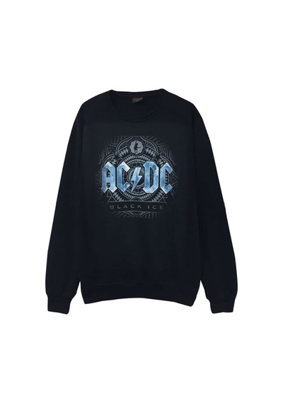 Acdc Bisiklet Yaka Sweatshirt Siyah