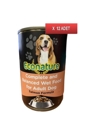 Econature Somon Etli Konserve Yetişkin Köpek Maması 12 x 400 G