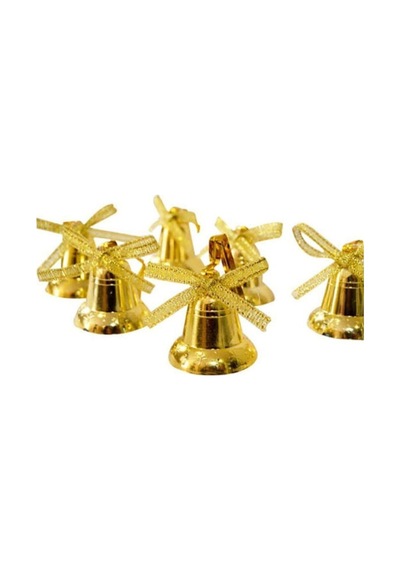 6 Adet Gold Altın Çalmayan Çan Yılbaşı Ağacı Süsü