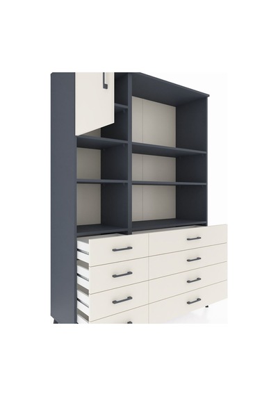 Hyperion Dolap 7 Raflı 8 Çekmeceli Tek Kapaklı 132x44x195 Antrasit-aytaşı/aytaşı Aytası/aytası - Antrasıt Hyperion Dolap 7 Raflı 8 Çekmeceli Tek Kapaklı 132x44x195 Antrasit-aytaşı/aytaşı Aytası/aytası - Antrasıt