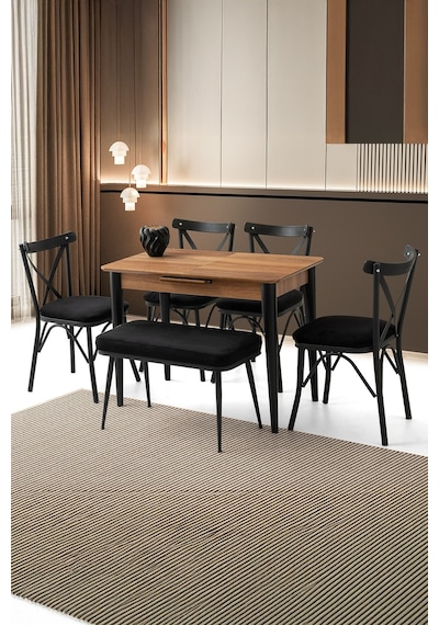 Mini 60 X 100 Milano Mdf Ortadan Açılır Masa 4 Ad Çapraz Sandalye 1 Ad Sırtsız Mini Bench Mini 60 X 100 Milano Mdf Ortadan Açılır Masa 4 Ad Çapraz Sandalye 1 Ad Sırtsız Mini Bench