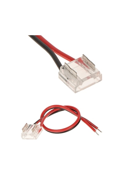 5 Adet 8 Mm Cob Led Şerit Konnektörü 2 Pin Tek Taraflı 10 Cm Kablolu Şeffaf Lehimsiz Bağlantı Aparatı Tek Renk Led Uyumlu Diğer