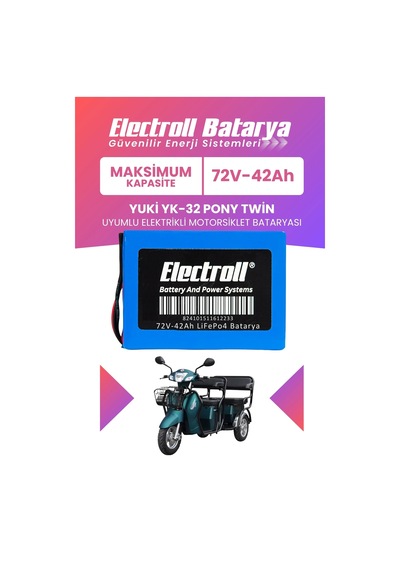 Yuki Yk-32 Pony Twin Uyumlu Batarya Maksimum Kapasite Lifepo4 72v 42ah Elektrikli Motorsiklet Bataryası