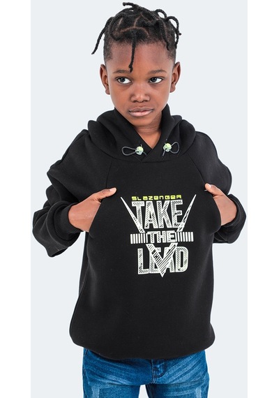 Slazenger DO IN Çocuk Kapüşonlu Siyah Sweatshirt