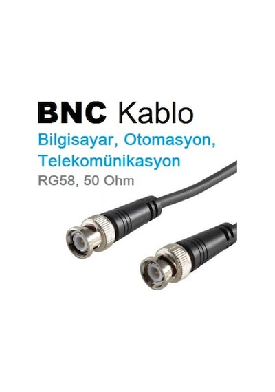 Irenis BNC Kablo 50 Ohm Bilgisayar, Otomasyon, Telekom, RG58, 3 M