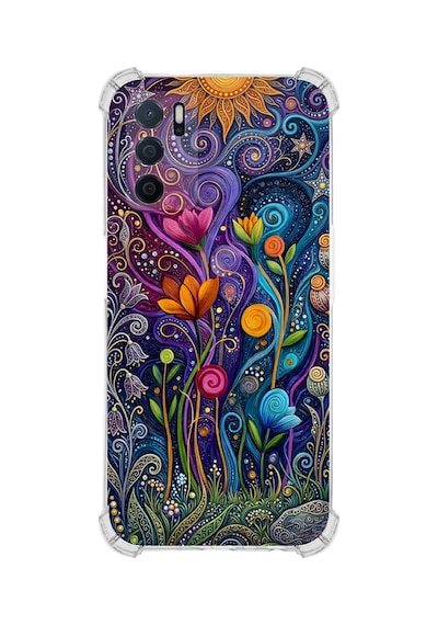 Printify Oppo A16 İle Uyumlu Düşlerin Dansı Serisi Rüyalar Ötesi Tasarımlı Uv Baskılı Köşe Korumalı Antişok Kılıf Şeffaf