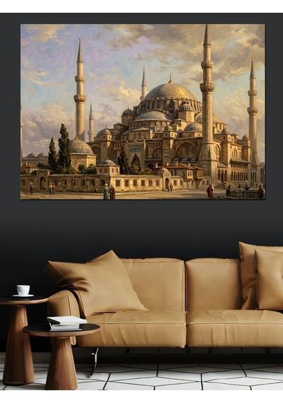 İstanbul Sultanahmet Camii Tarihi Görünüm Dekoratif Kanvas - Mdf Ahşap Tablo