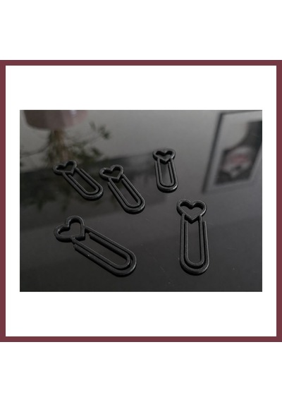 Storeşahin 3d Baskı Kalp Figürlü Ataç - 10lu Set - Siyah Shn0720
