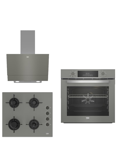 Beko New Grey Star BFC 330 G - BOCD T 6011 EG - BDE 6050 G 3lü Ankastre Set