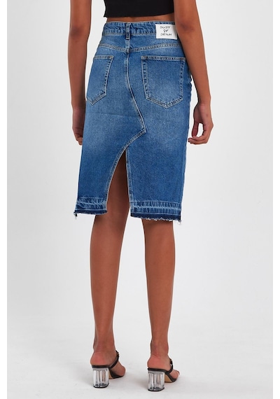 Alexander Gardi Alexandergardi Özel Koleksiyon Yırtık Detaylı Denim Etek 46-200 001