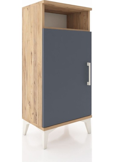 Arges Komodin 3 Raflı Tek Kapaklı 44x30x96 Çam-antrasit Atlas Çam