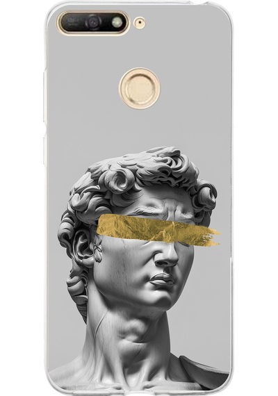 Huawei Y6 2018 - Honor 7a Uyumlu Modern Hellenistik Davut Baskılı Silikon Kılıf Renkli