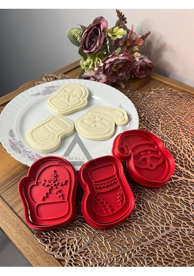 Almalı Yılbaşı & Yeniyıl Kurabiye Kalıbı Set-1 3&apos Lü