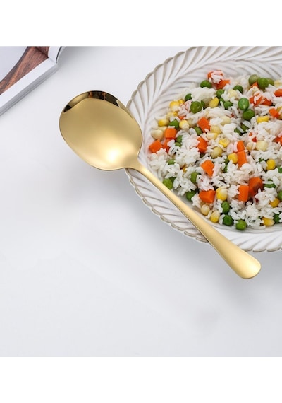 Profesyonel 21 Cm Paslanmaz Çelik Servis Kaşığı Yemek Ve Salata Servisi İçin