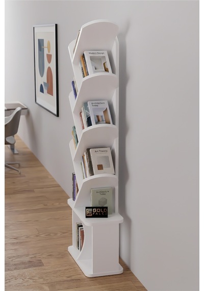 Yaprak Kitaplık Suntalam Beyaz 45x132 Çok Renkli
