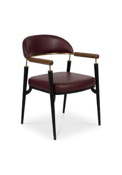 Valen Exclusive Kolçaklı Metal Sandalye Bordo