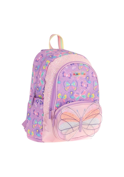Kaukko Kids Üç Gözlü Kız Çocuk Okul Sırt Çantası Nakışlı Kelebek Desenli - L5222 Mor