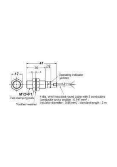 Omron E2b-m12ks04-wp-b1-2m M12 Pnp/no 2m Kablolu İndüktif Sensör