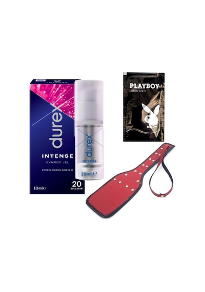 Durex Intense Kadın Uyarıcılı Jel + Kırmızı Deri Şaplak + Hediye