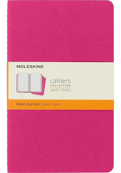 Moleskine Çizgili Cahier Not Defteri 3'lü Set L Boy Kinetik Pembe