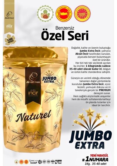 Jumbo Extra 1 Numara Kuru İncir 900g Gold Doypack 900 G