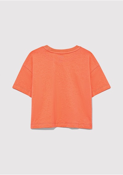 Mavi - Mavi Logo Baskılı Pembe Crop Tişört 7610181-71271 Pembe