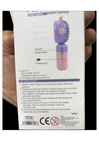 Sevimli Mini Taşınabilir Şarjlı El Fanı