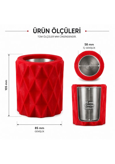 Mottopi Ehlikeyf Mavi Elmas Desenli,1 Kadeh Yuvalı,metal İç Hazneli,termojelli Soğutucu-mavi