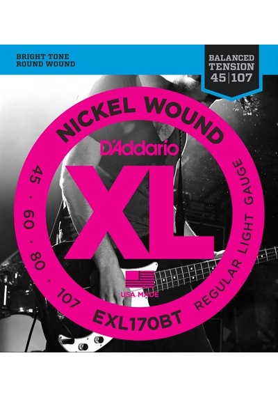 Daddarıo Exl170bt Bas Gitar Tel Seti, Xl, 45-107, Nıckel Wound Bass,
