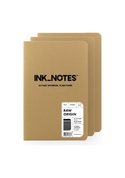 Inknotesbrand : Raw Origin No. I 60 Sayfa Not Defteri - 3'lü Set - 9 X 14 Cm - Noktalı