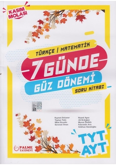 Palme Yks Tyt Ayt T-M 7 Günde Güz Dönemi Soru Kitabı Yeni
