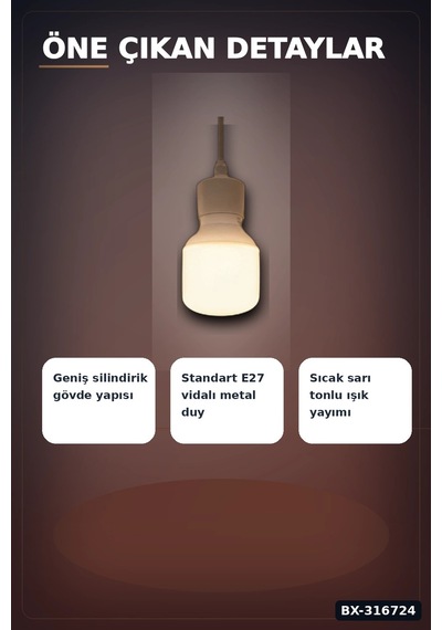 Led Torch Ampul 30w E27 Duy 3200k Gün Işığı 2930 Lümen Güçlü İç Mekan Aydınlatma Bx-316724