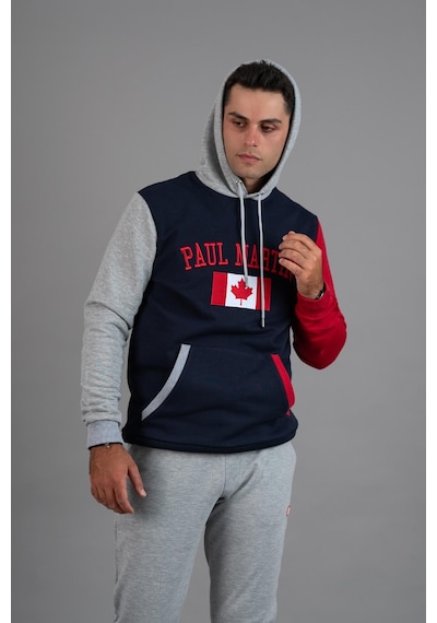 Paul Martin 3 İplik Kapşonlu Cepli Sweatshirt Lacivert