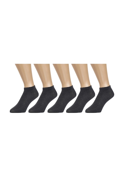 Ozzy Socks 5 Çift Dikişsiz Pamuklu Antrasit Unisex Patik Çorap Yazlık Dayanı Antrasit