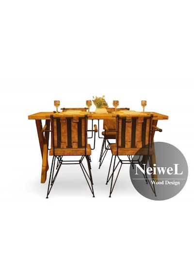 Neiwel Garden Sean Doğal Ahşap Bahçe Masa Ahşap