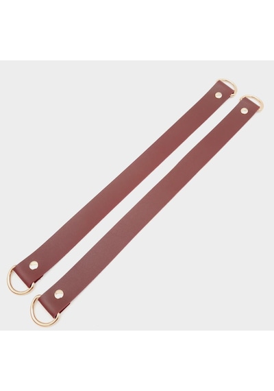 Angel Çanta Aksesuar Bordo Suni Deri 38X2.5 Cm Çift Çanta Sapı Light Gold Metalli