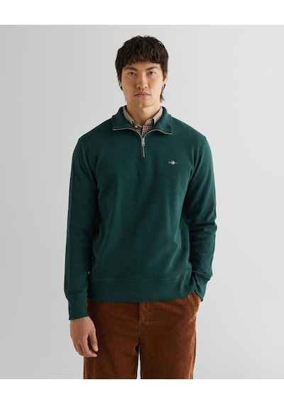 Gant Erkek Yeşil Regular Fit Yarım Fermuarlı Sweatshirt-11381 374-yeşil