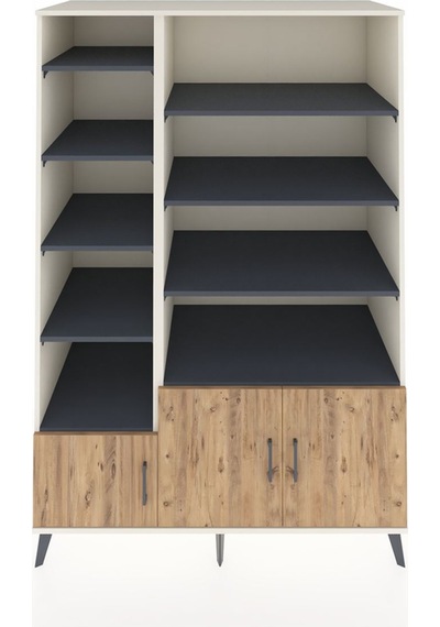 Kronos Dolap 10 Raflı 3 Kapaklı 132x59x195 Aytaşı-çam/antrasit Aytaşı