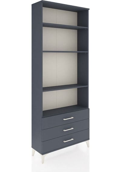 Arges Dolap 4 Raflı 3 Çekmeceli 88x30x221 Antrasit-antrasit Antrasit