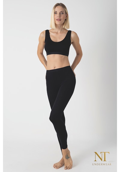 Nt Underwear Kadın Bambu Uzun Tayt Hafif, Rahat, Terletmeyen Siyah
