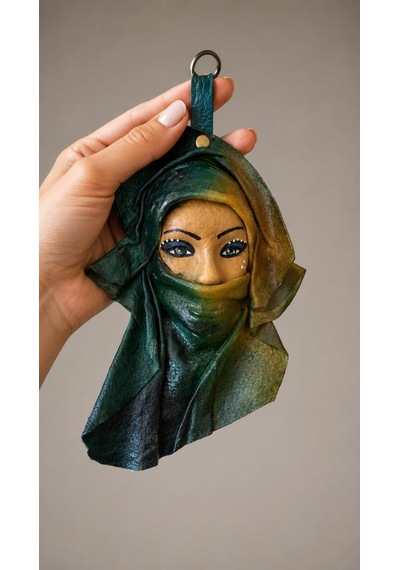 El Yapımı Deri Maske Duvar Süsü Bohem Ev Dekoru 68613932