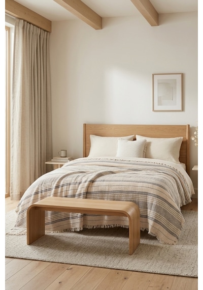 Natura Soft Ekru 4 Kat Müslin Çift Kişilik Yatak Örtüsü 220x230 Cm %100 Pamuk Çok Amaçlı Koltuk Örtüsü Ve Tv Battaniyesi Açık Gri
