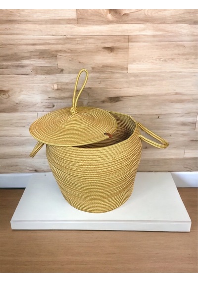 Mavaux Honeypot Kapaklı Çok Amaçlı Dekoratif Jüt Sepet Jüt