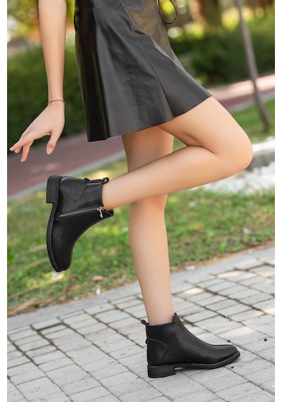 Daxtors D404 Garantili Soğuk Geçirmez Kışlık Kadın Bot & Bootie Siyah