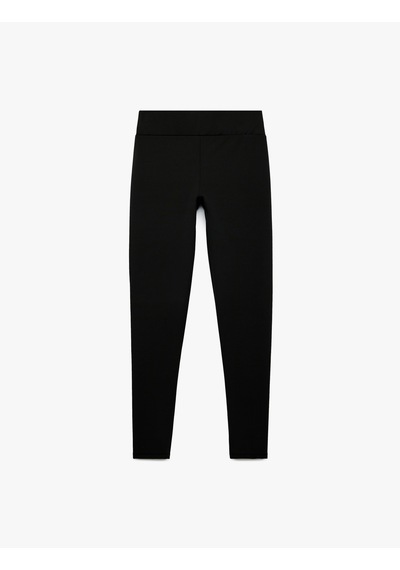 Koton Yüksek Bel Slim Fit İnterlok Spor Tayt Siyah 5sak40274nk SiYAH