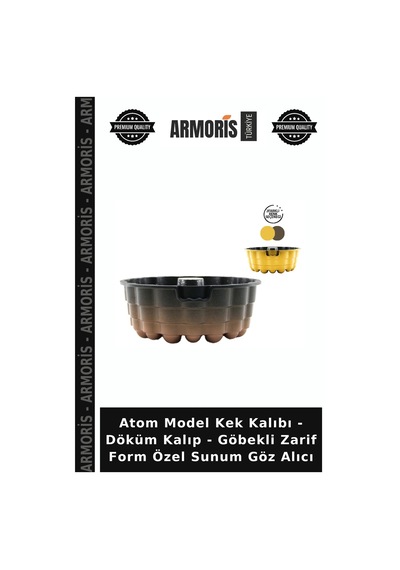 Atom Model Kek Kalıbı - Döküm Kalıp - Göbekli Zarif Form Özel Sunum Göz Alıcı Çok Renkli