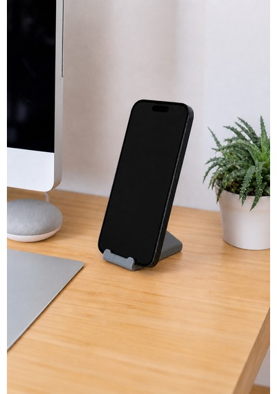 Tarzını Seç 3 Ü 1 Arada Mini Telefon Tutucu Anahtarlık Charm 2'li Set Gri 3,5 7 1 Cm