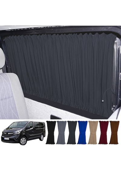 Pandami Opel Vivaro B 2014-2019 Uyumlu Füme Raylı Oto Perde Takımı